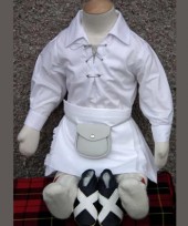 Baby Braveheart 6-12 Months White Kilt Package excluding Saltire Shoes